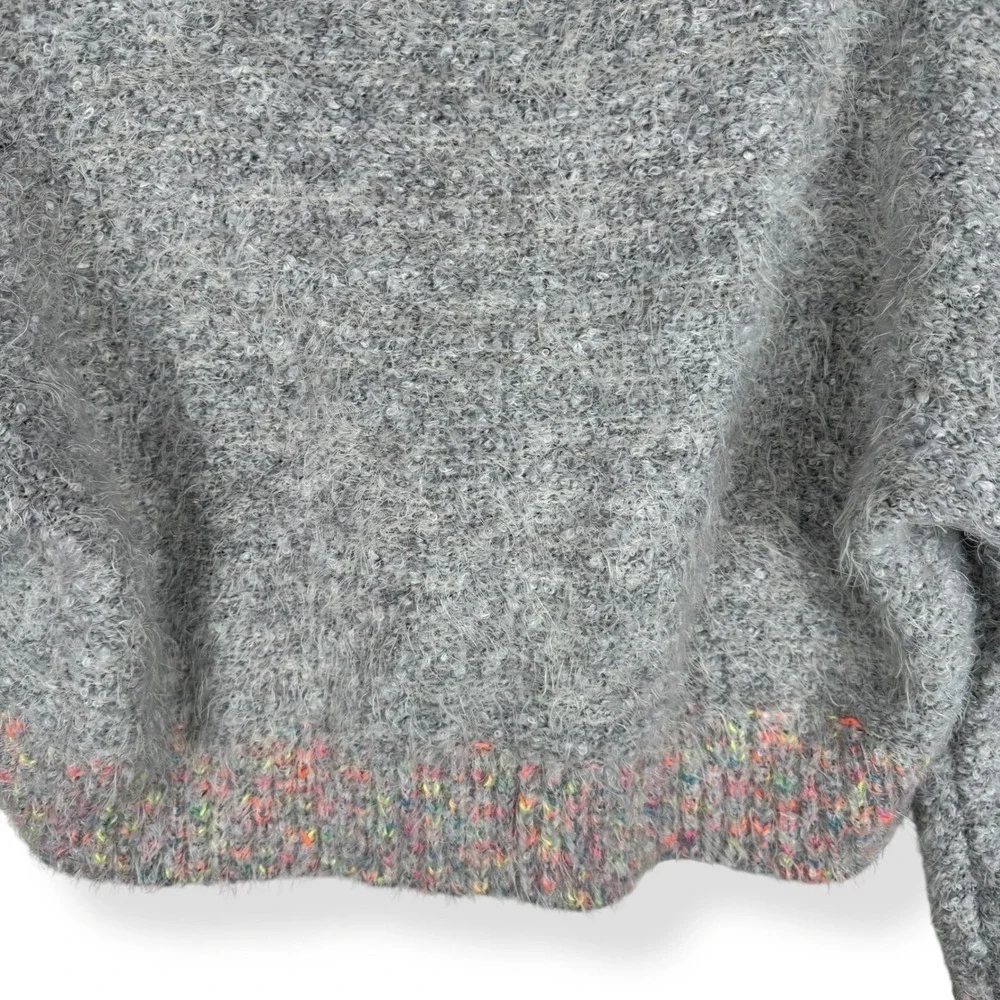 Free People Stardust Sweater Size Medium Confetti Speckled Chunky Knit Fuzzy Top